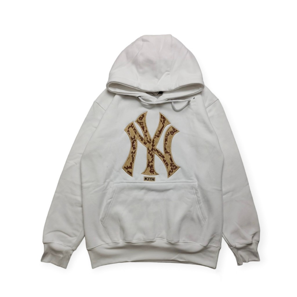 Jaket Swetaer Hoodie MLB KITH Bordir Putih