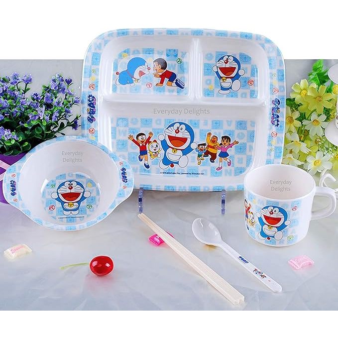 Tableware Melamin Anak Karakter Doraemon Kuromi Bpa Free / Piring Makan Melamin Anak Karakter Piring