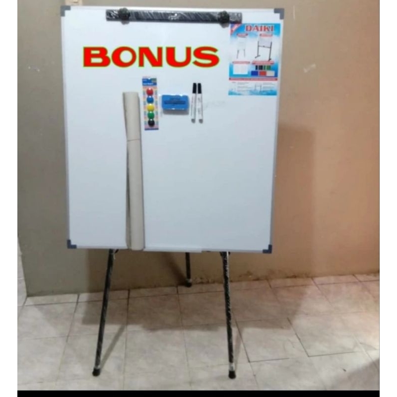 

Daiki Flipchard Magnetik Jumbo / Papan Tulis uk 90 x 90 cm.