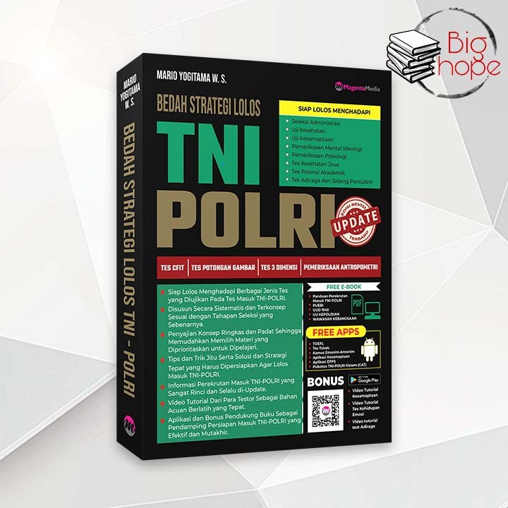 Buku Tes TNI POLRI - Bedah Strategi Lolos TNI POLRI  2023 2024 Bonus Aplikasi Tes Tokek