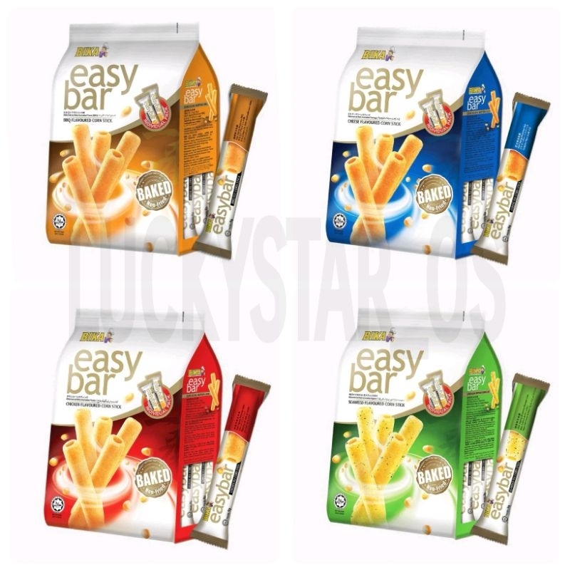 

BIKA EASY BAR STIK JAGUNG RASA RUMPUT LAUT AYAM KEJU BBQ 108gr (ISI 12pcs)