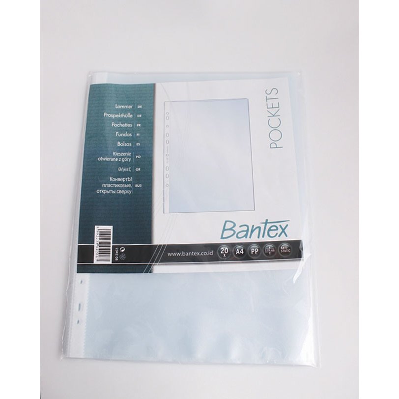 

Bantex Pocket Tempat Berkas Dokumen A4 Ketebalan 0,09 mm Isi 20 Sheets/pack #8042 08