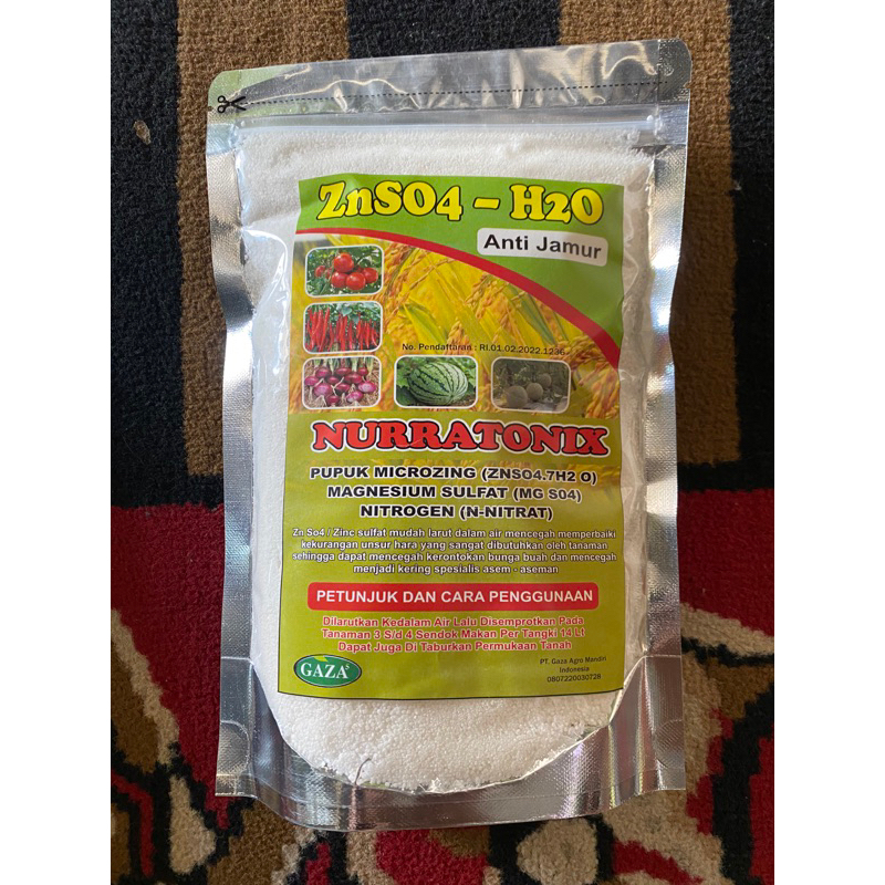 NURRATONIX ZNSO4-H2O Kemasan 800 gram nutrisi ZINK untuk cegah dan atasi asem-asemen pada tanaman pa