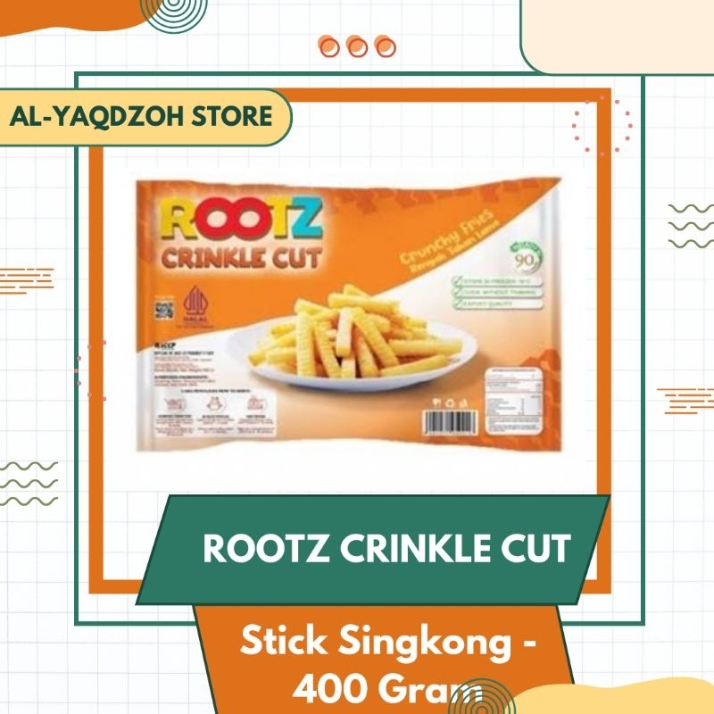 

Rootz Crinkle Cut | FROZEN FOOD | Stick Singkong Goreng 400Gram
