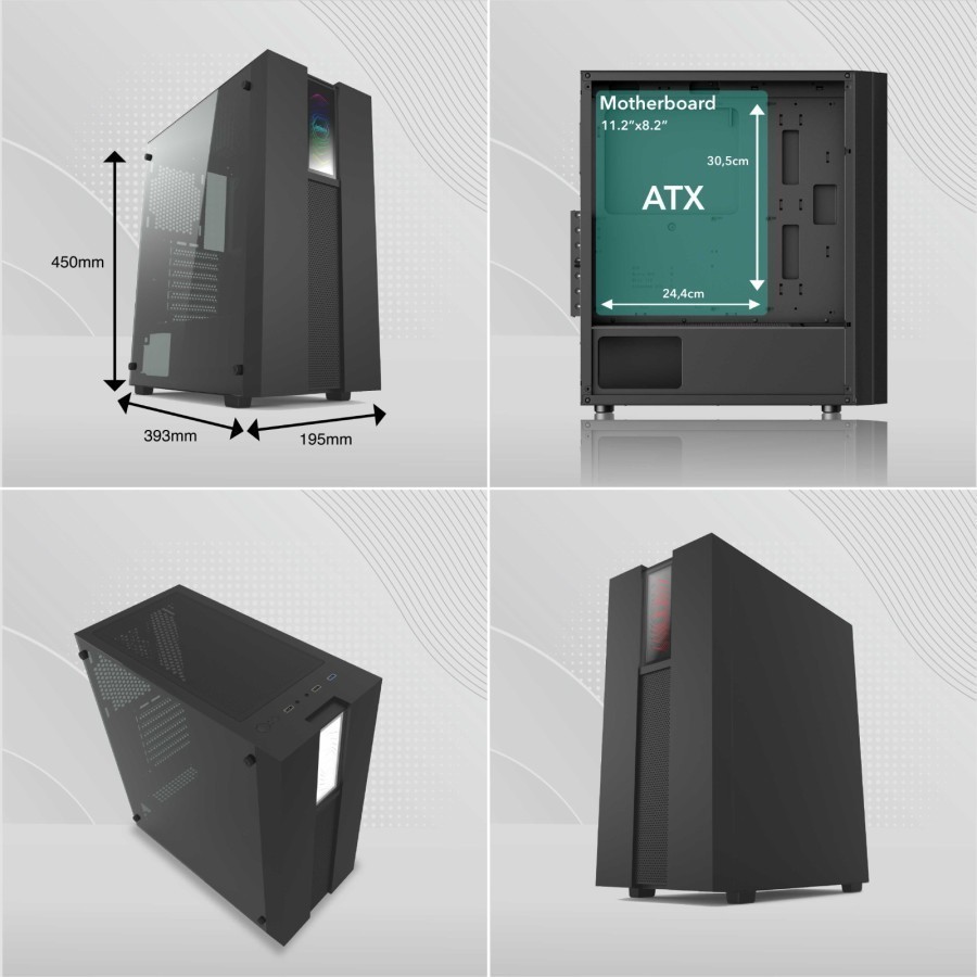 Casing Infinity Cyclops V2 - ATX, mATX Gaming Case 3 fan