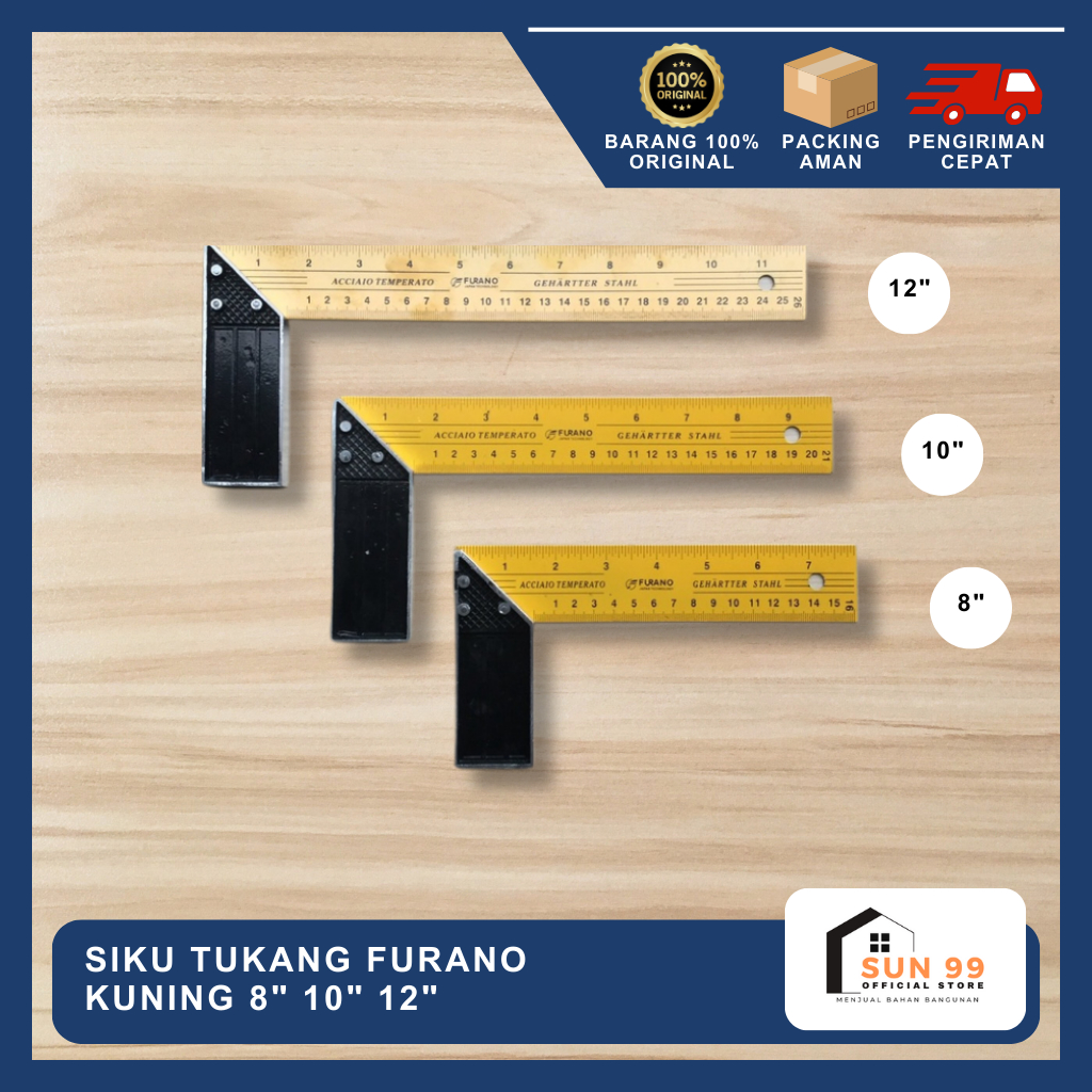 Alat Siku Tukang 8" s.d 12" Inch / Penggaris Siku Tukang FURANO