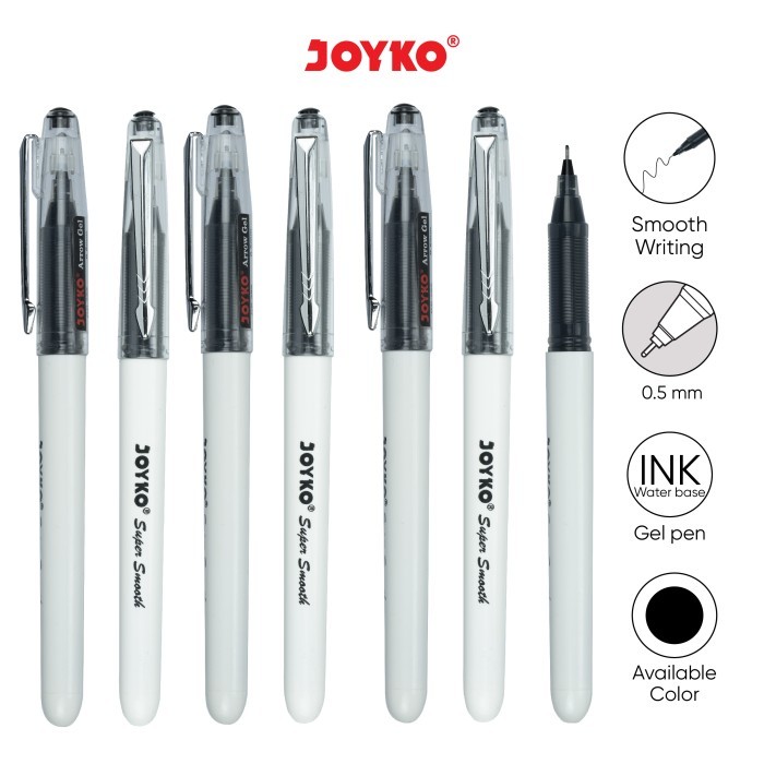 

Gel Pen Joyko GP-289 Arrow Gel Hitam / PACK (ISI 12)