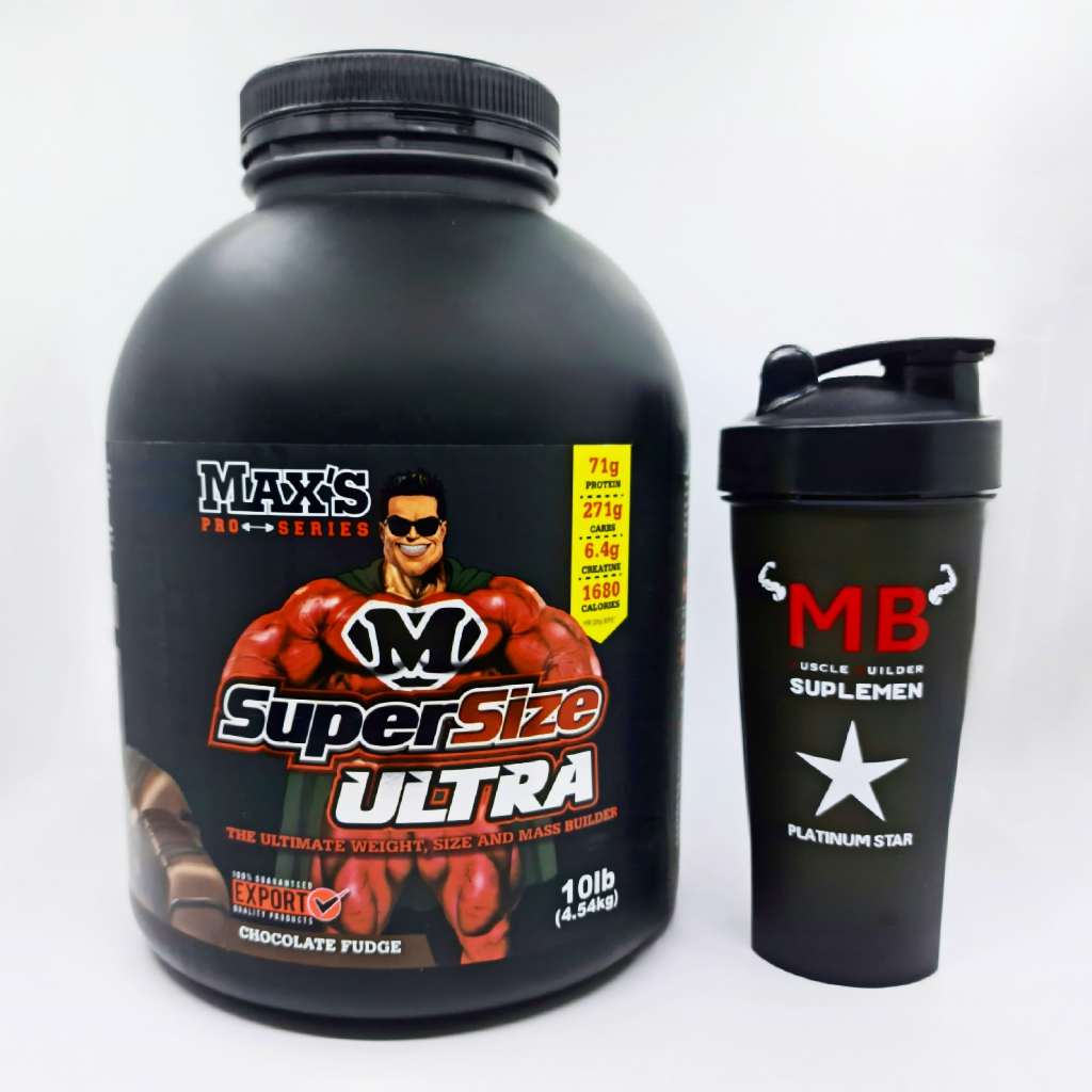 Max's Super Size Ultra 10 lbs SuperSize Mass Gainer Protein Maxs Max 10lbs 10lb lb Evomass Evolene S
