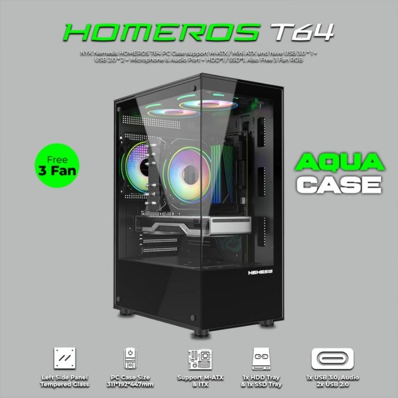 PC Gaming Ryzen 5-4600G//Ram 16Gb//Ssd256 GB//HDD 500gb