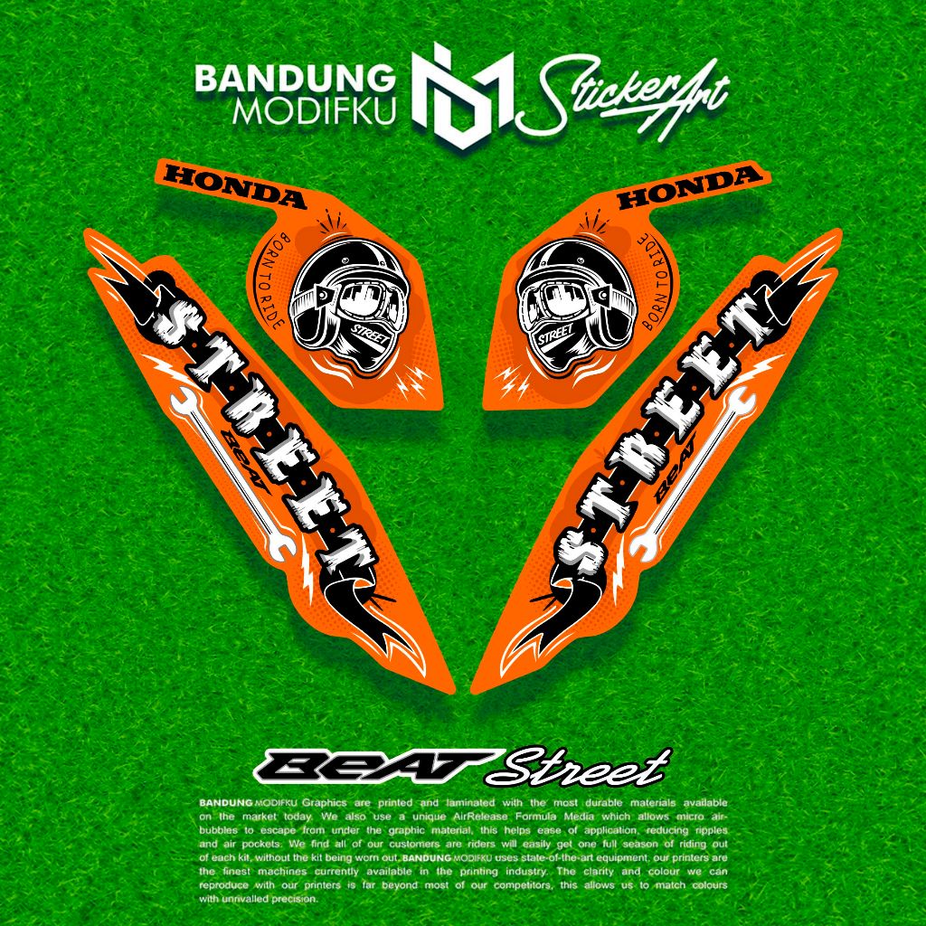 STRIPING MOTOR BEAT STREET 2023 / MOTIF 3 / BANDUNG MODIFKU / stiker decal Beat  / BANDUNG MODIFKU