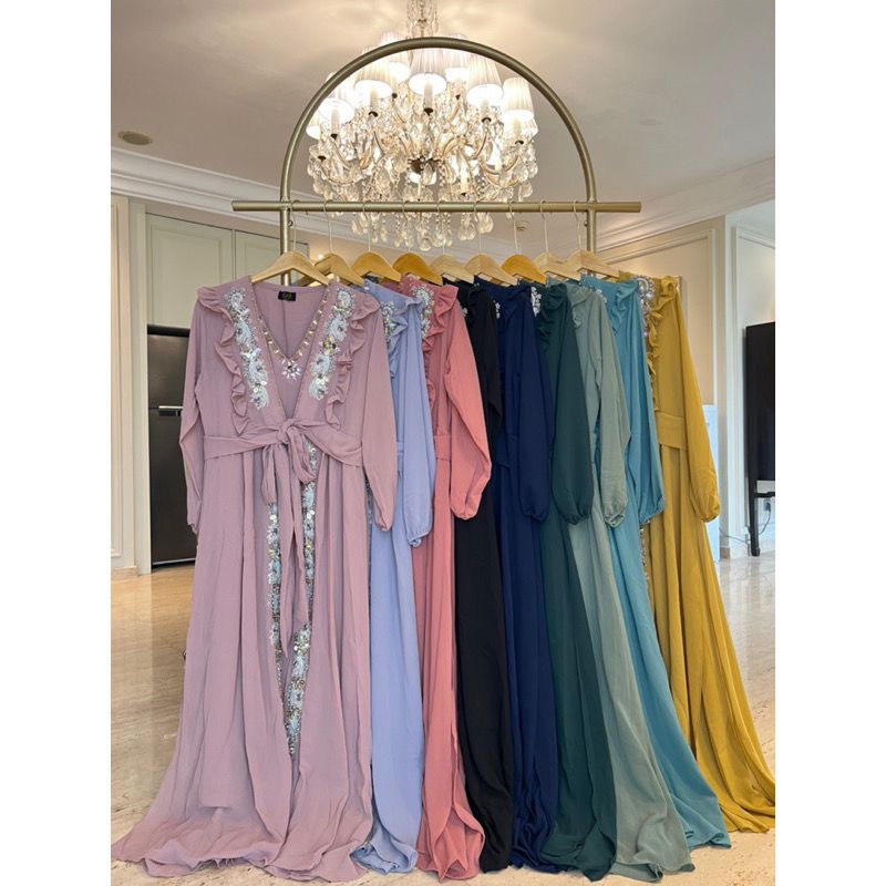 Ready Stok Kaftan Dress Dealova Free Inner+Turban