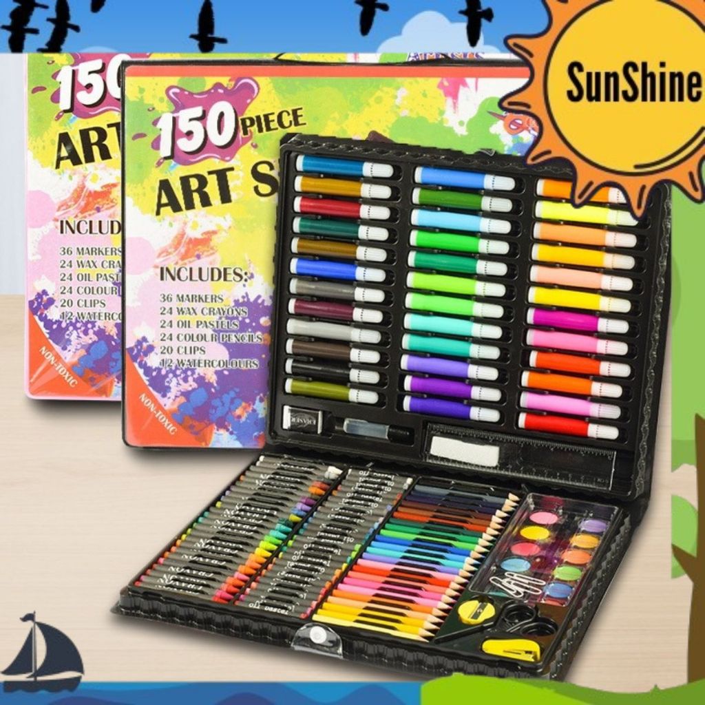 

✨Sunshine Fancy✨ Set Menggambar 150pcs Painting Set Crayon Pastel S7006