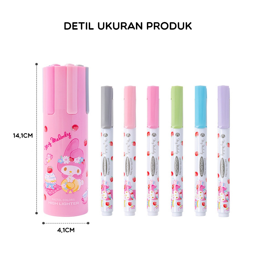 

Ay00! Stabilo Karakter Warna Warni 1 Set 6pcs