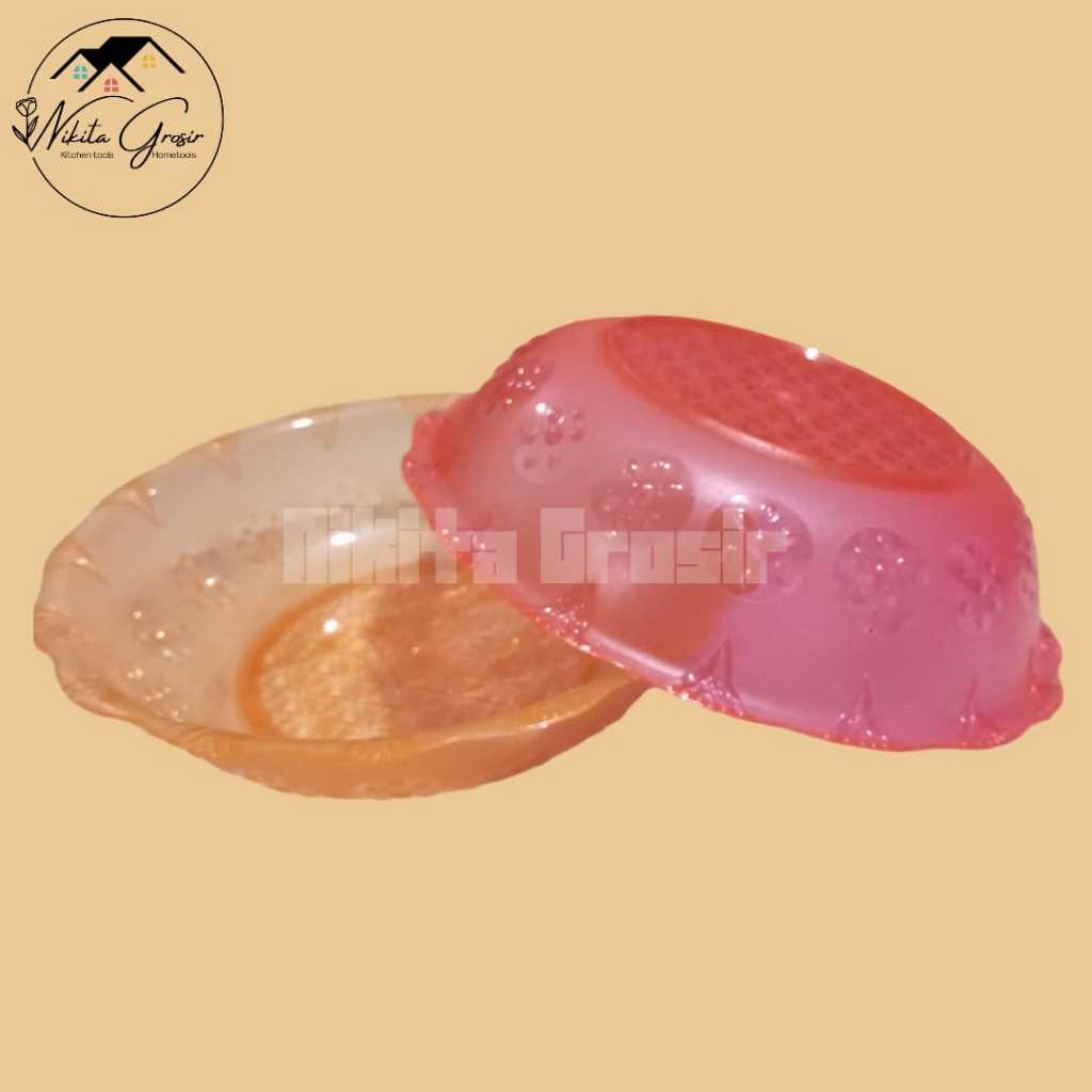 (08) Mangkok Plastik Besar Cristal Warna Bening / Mangkuk Plastik