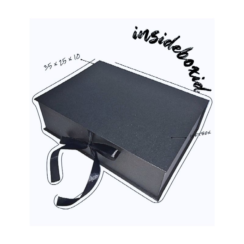 

35x25x10 gift box / hampers box hadiah kotak kado pita black edition