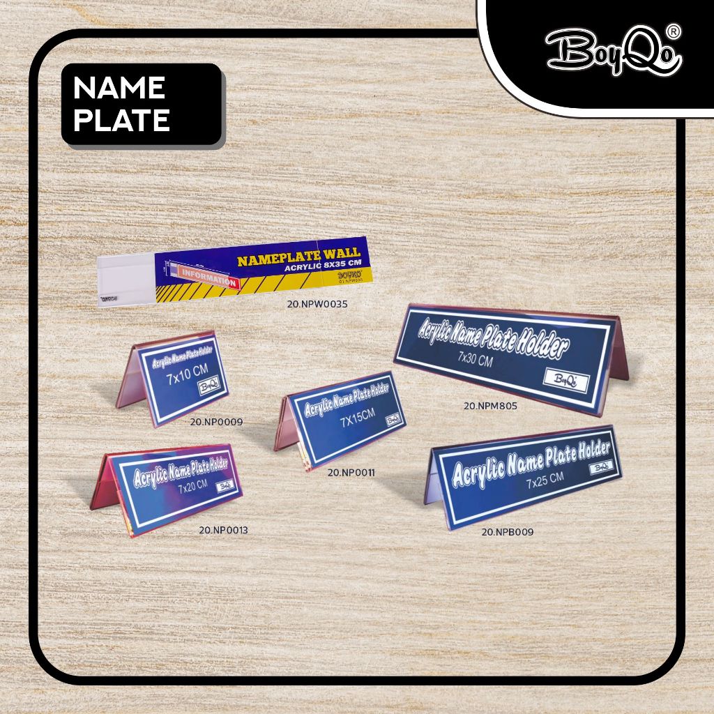 

BoyQo Papan Nama Meja Segitiga 2 Arah | Name Desk 2 Kaki 2 Arah | Name Tag Plate Meja Segitiga