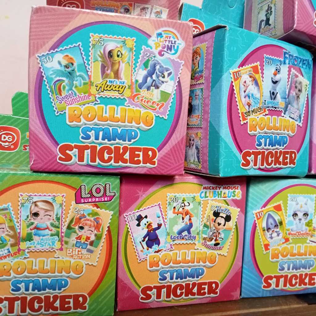 Rolling Stamp Sticker | Stiker stamp karakter | Stiker gulung mainan anak