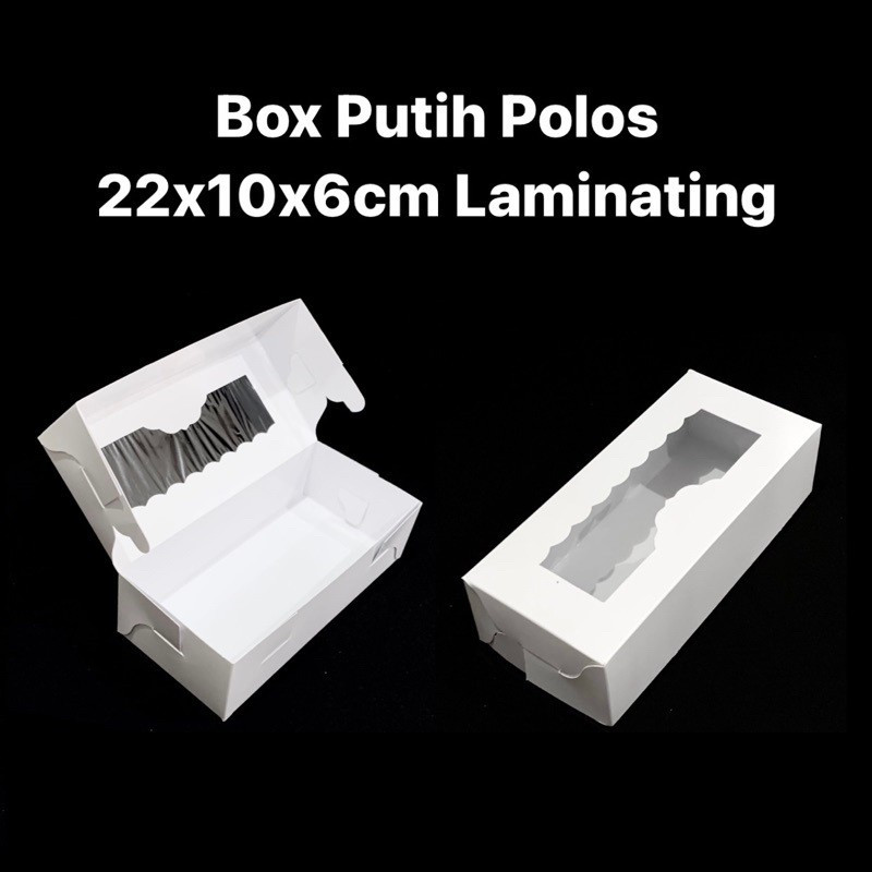 

( 5 pcs ) Dus Brownies Putih Polos Hampers Kue Bolu Ukuran 22x10x6 cm Box Laminasi Packaging Roti