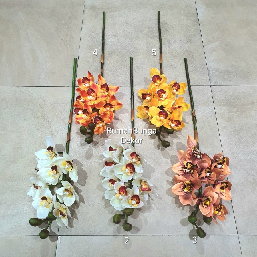 Anggrek Cimbidium Artificial Latex Premium / Cymbidium Latek Artificial ( Ada 5 Warna )