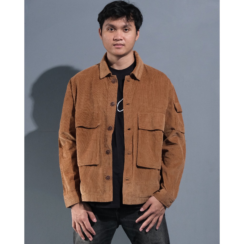 OSG - Trucker Jaket Corduroy Pria Original Vintage - Coklat
