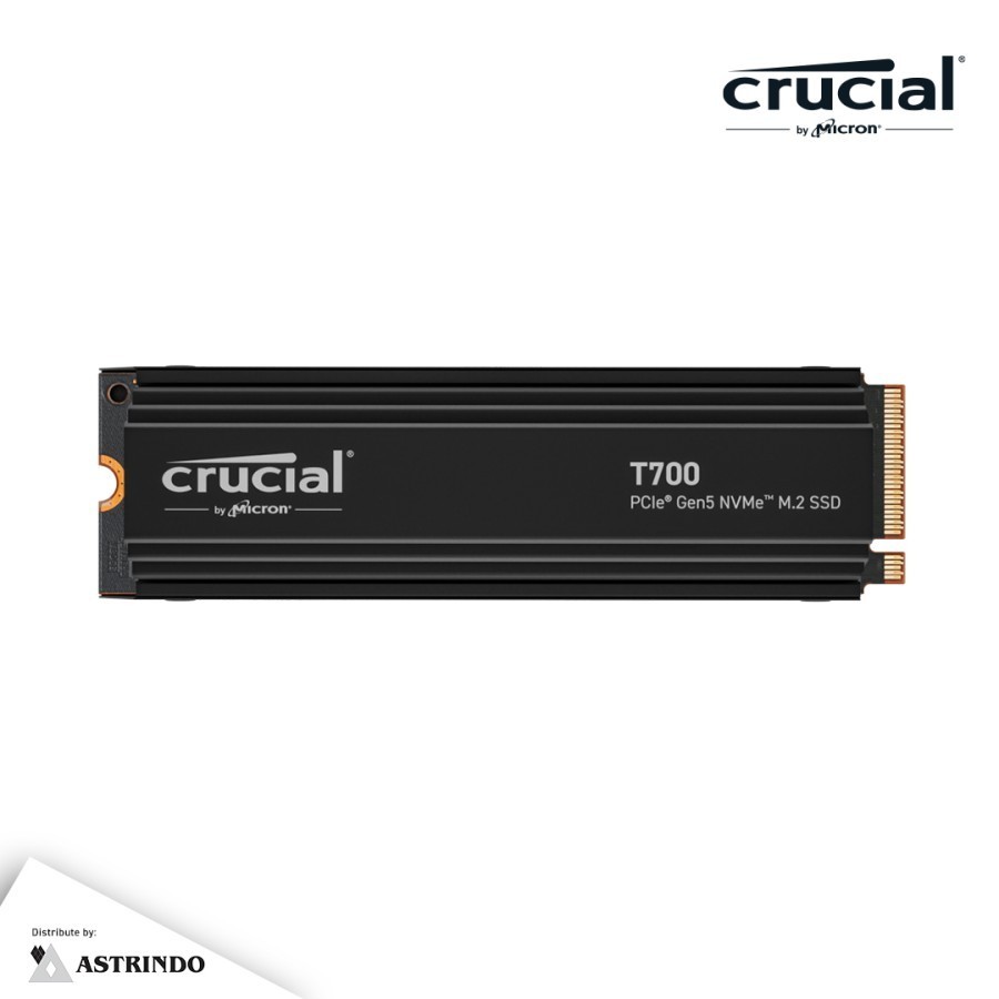 CRUCIAL T700 M.2 NVMe SSD PCIe Gen 5 (Premium Heatsink) 1TB 2TB 4TB