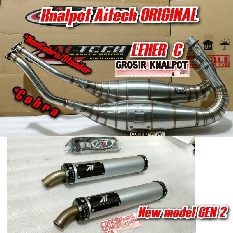 Knalpot Aitech ai tech Stainles ORIGINAL Type X1 X 1 leher C New Model Cobra & Non Cobra Ninja RR R 