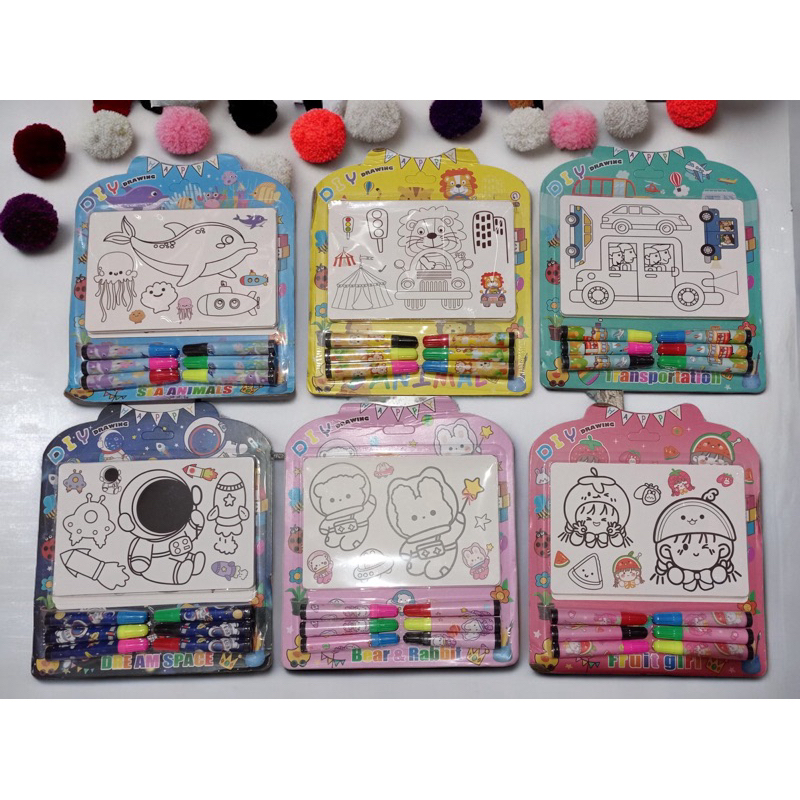 

Coloring Book + Spidol isi 6 Lembar Gambar Buku Mewarnai