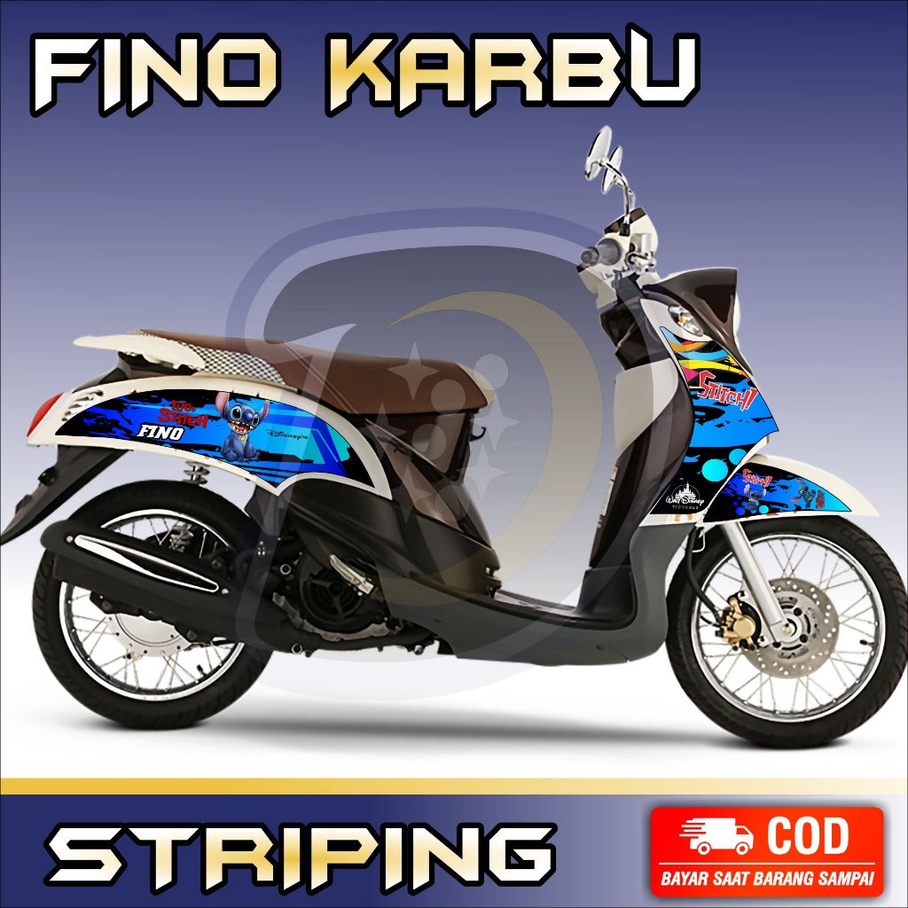 Striping Lis Fino Karbu Stiker Variasi Motor Fino Karbu Striping Yamaha Fino Karbu Stitch