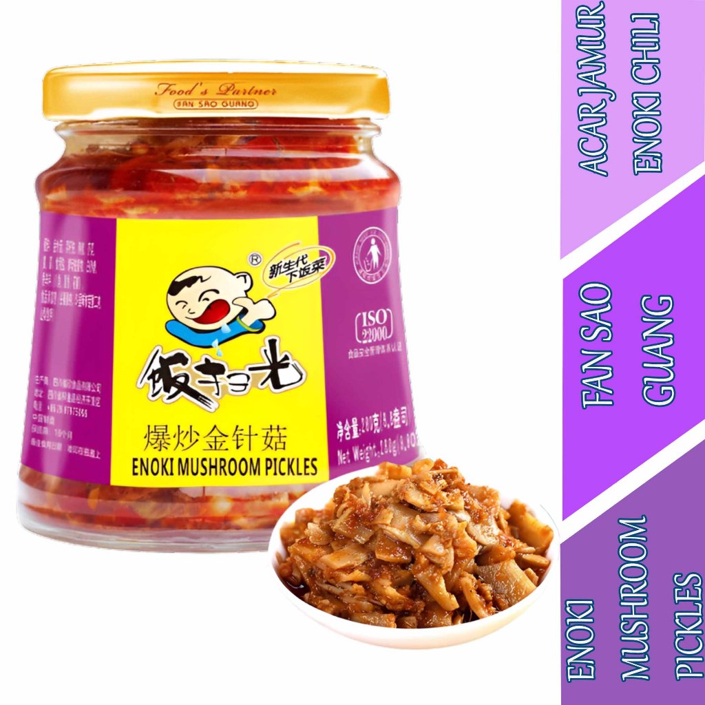 

Enoki Mushroom Pickles - Fan Sao Guang - Acar Jamur Enoki Chili - 280gr