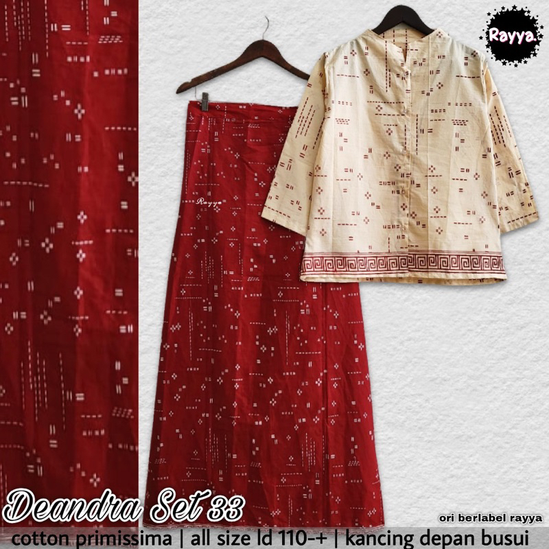 DEANDRA SET • CALISTA SETELAN TENUN TROSO ORI BLOUSE + ROK BY RAYYA LD 110CM