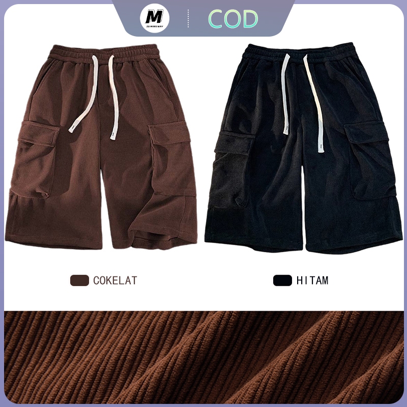 Short Pants Corduroy celana pendek cargo corduroy  Celana celana pendek pria corduroy cargo pendek