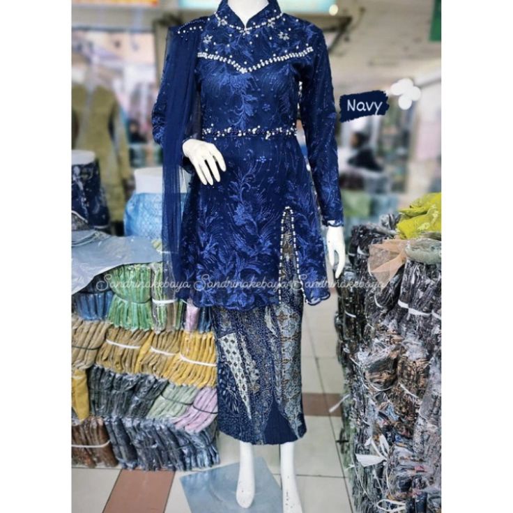 Free Ongkir SETELAN KEBAYA INARA LAYER SELENDANG  KEBAYA MODEL SELENDANG LAYER KOMBINASI TILE PAYET 