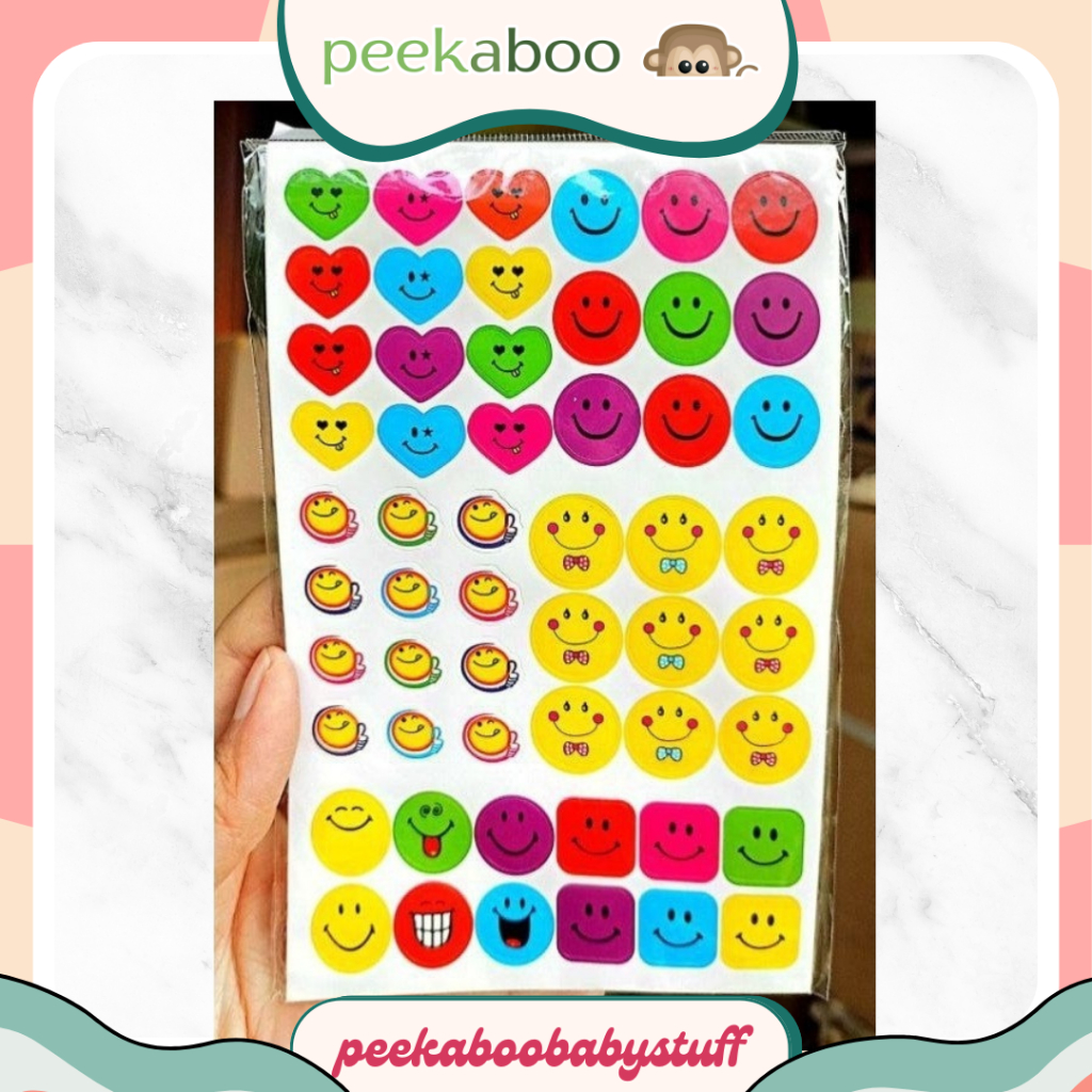 

STICKER REWARDS ANAK - HATI EMOTICON HAPPY || STICKER REWARD ANAK || STIKER LUCU DIY MURAH