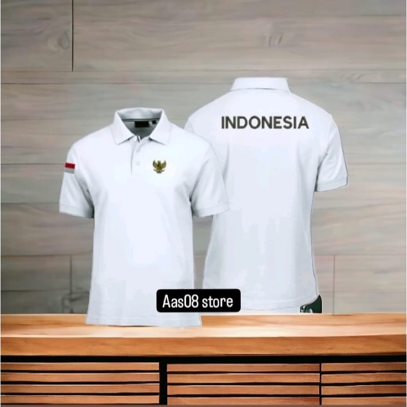 kaos polo shirt indonesia garuda 100% katun polos shirt bordir indonesia garuda