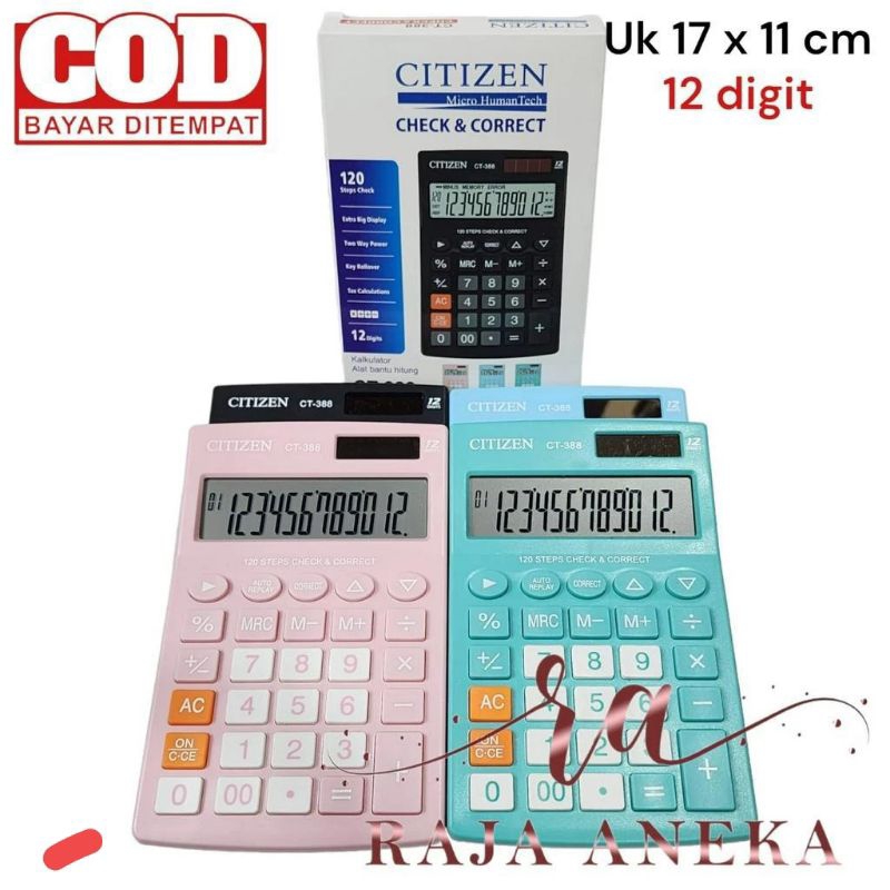 

kalkulator calculator citizen ct 388 12 digit,calculator ct 388 citizen check&corret