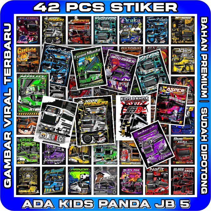 

42 Pcs STICKER BUS BASURI VINYL PUTIH