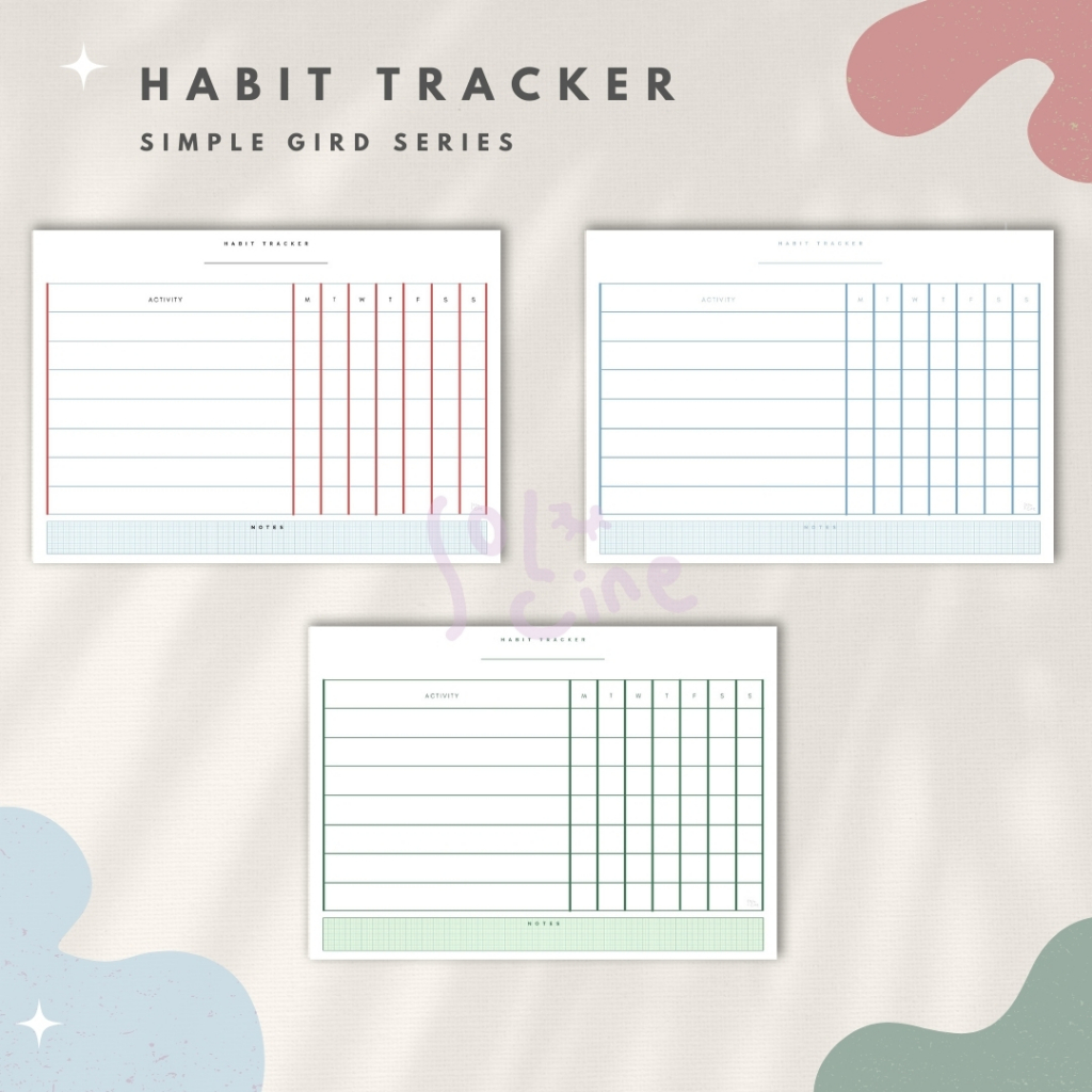 

Habit Tracker / Wall Planner - Simple Grid Series