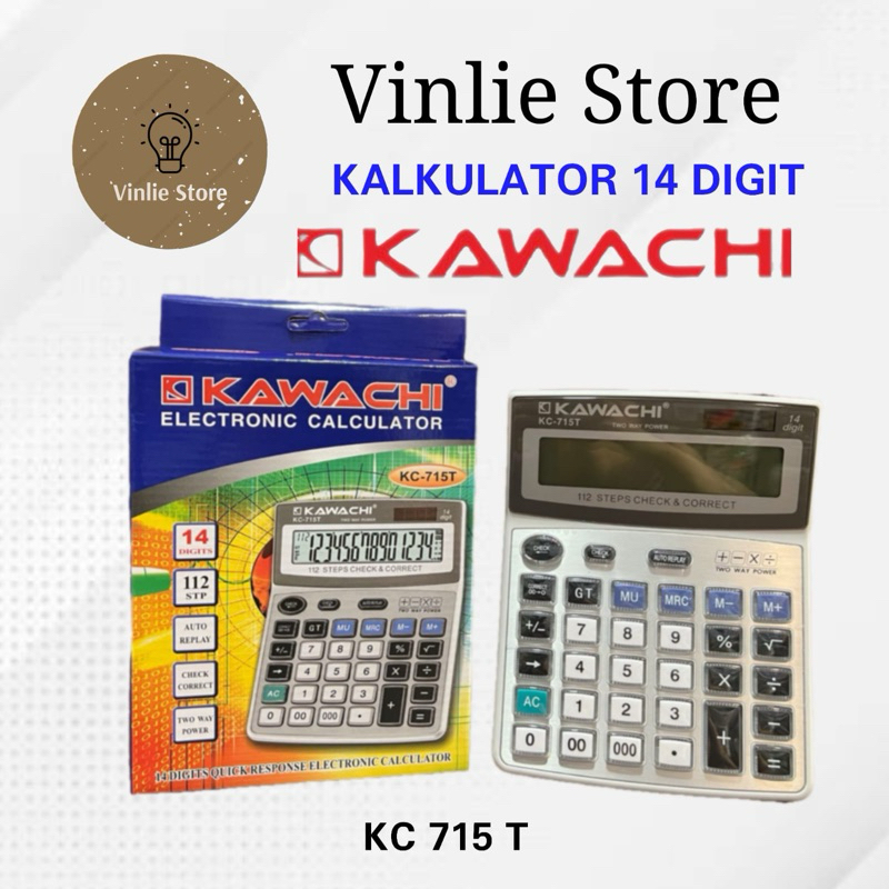 

Kalkulator KANTOR / DAGANG Electronic 14 Digits KC-715T KAWACHI