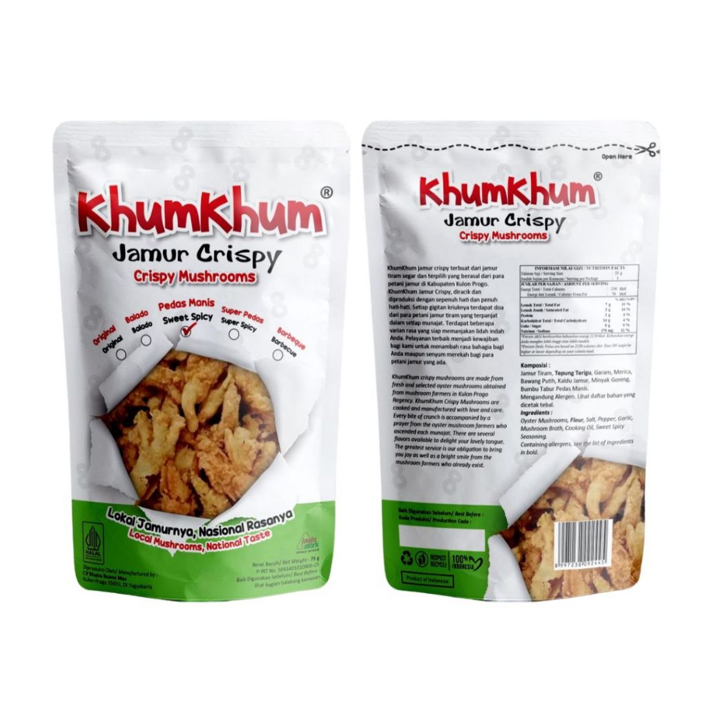 

Jamur Crispy 75 gram - KhumKhum - Pedas Manis