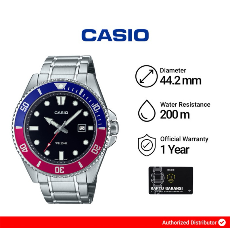 Jam Tangan Pria Casio MDV-107D-1A3VDF / MDV-107D-1A3 Original
