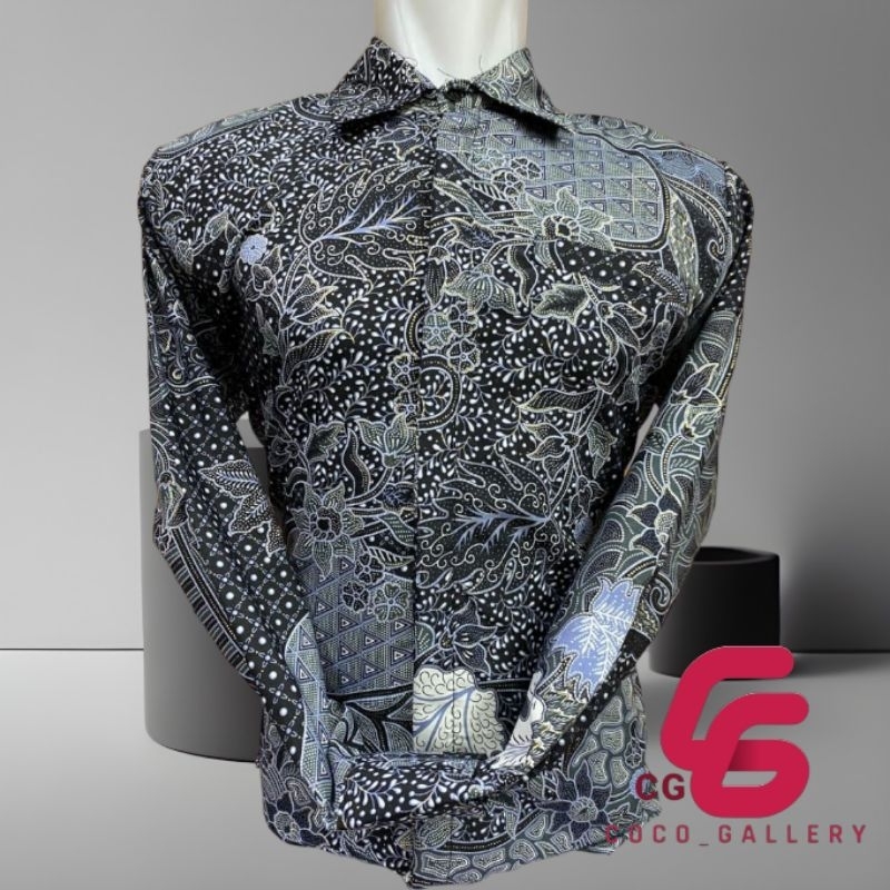 KEMEJA BATIK PRIA LENGAN PANJANG/BATIK KEKINIAN COCOK BUAT KONDANGAN