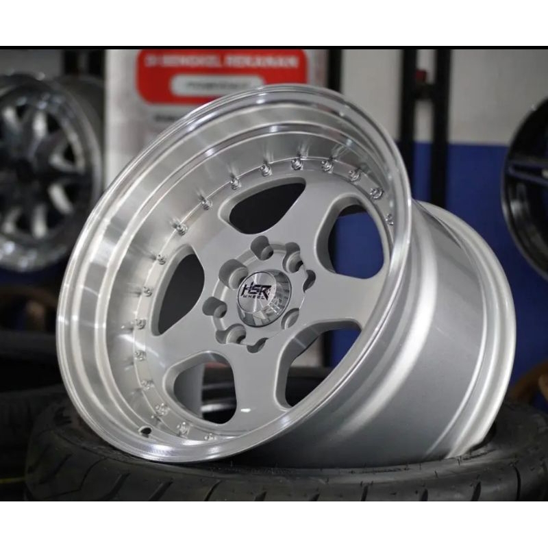 velg celong HSR BURN R15X8/9 PCD 4X100 DAN 4X114,3 SILVER