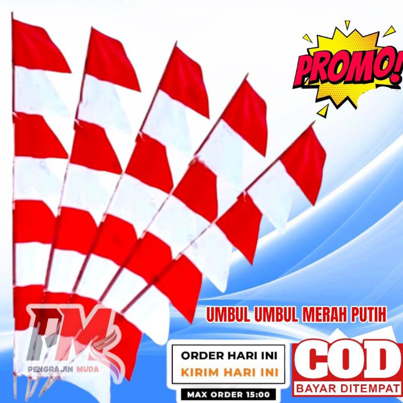 Bendera umbul umbul merah putih polos