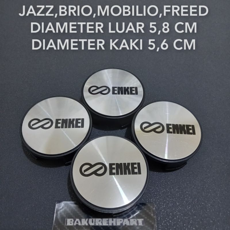 Dop roda tutup velg mobil JAZZ,BRIO,MOBILIO,FREED variasi tulisan ENKEI