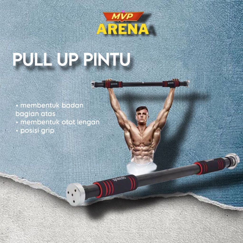 TaffSPORT Tiang Latihan Pull Up Pintu Solid Grip 62-100cm alat pull up
