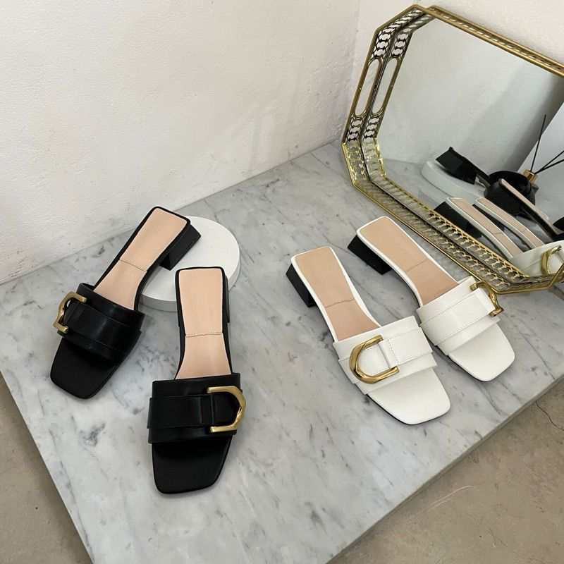 Flip tlop heeled sandals 2.5cm ck slippers import high quality fashion shoes sandal wanita kantor ke