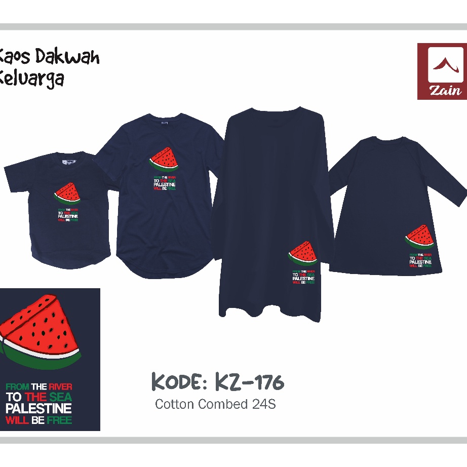 PROMO MURAH Kaos Dakwah Palestina  Kode KZ  176  Couple Keluarga  Kaos Sarimbit  ZAIN