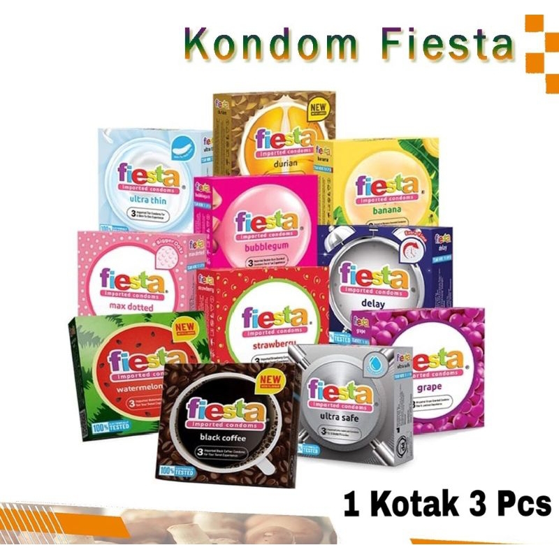 Brainnn Kondom Fiesta Ultrathin Biru Muda Impor Kondom Isi 3Pcs / Pengaman Fiesta Ultrathin Tipis