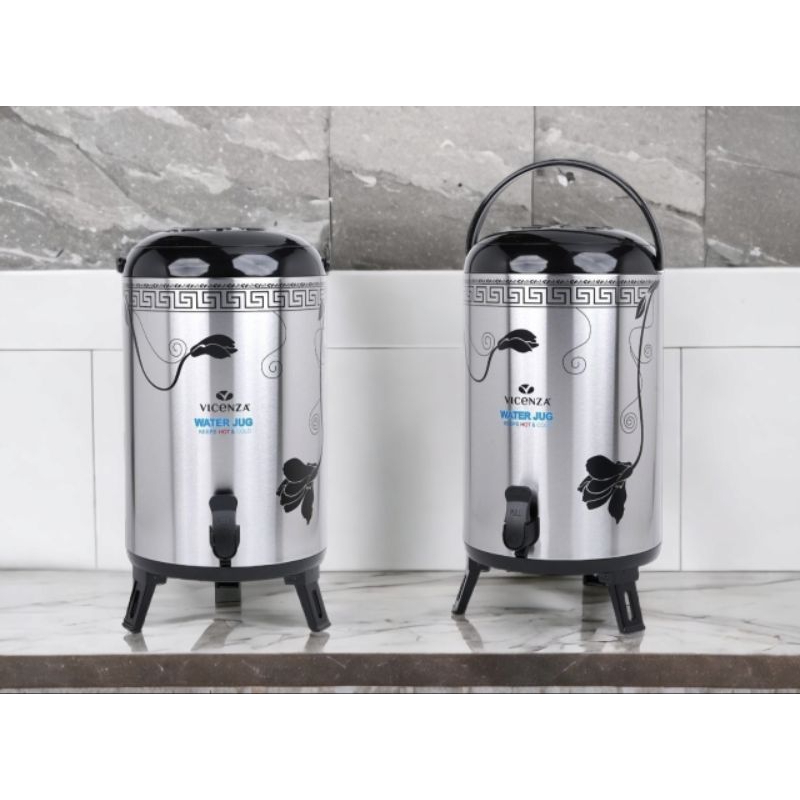 Water Jug VICENZA vol 11,8 Liter VM1200WJ motif LILY wadah saji minuman menjaga suhu hangat dan ding