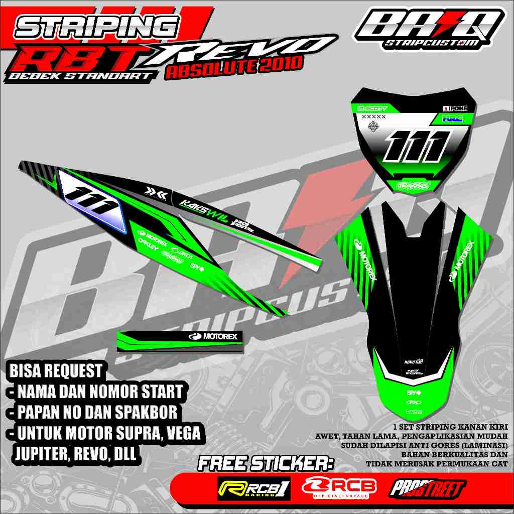 STRIPING STICKER RBT REVO ABSOLUTE 2010 BEBEK STANDART - STRIPING RBT REVO ABSOLUTE 2010 BEBEK STAND